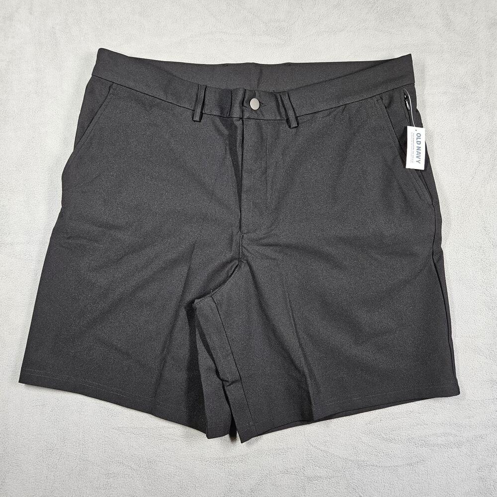 Old Navy Tech Hybrid Shorts Mens 38 Black 8" Inseam Chino Stretch Athleisure